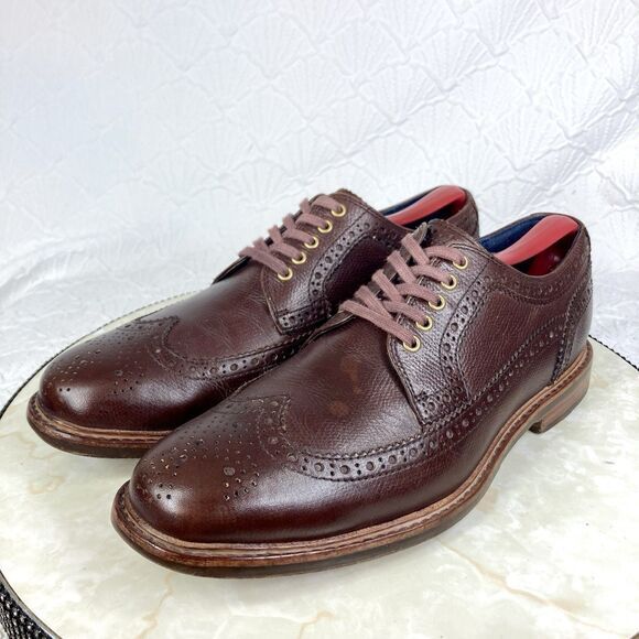 Cole Haan Shoes Mens Size 7.5 Brown Cooper Square Wingtip Oxford Dress Shoes - Picture 5 of 13